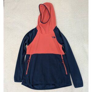 The North Face Cowl Neck Fleece Hoodie S - Coral/Navy Block